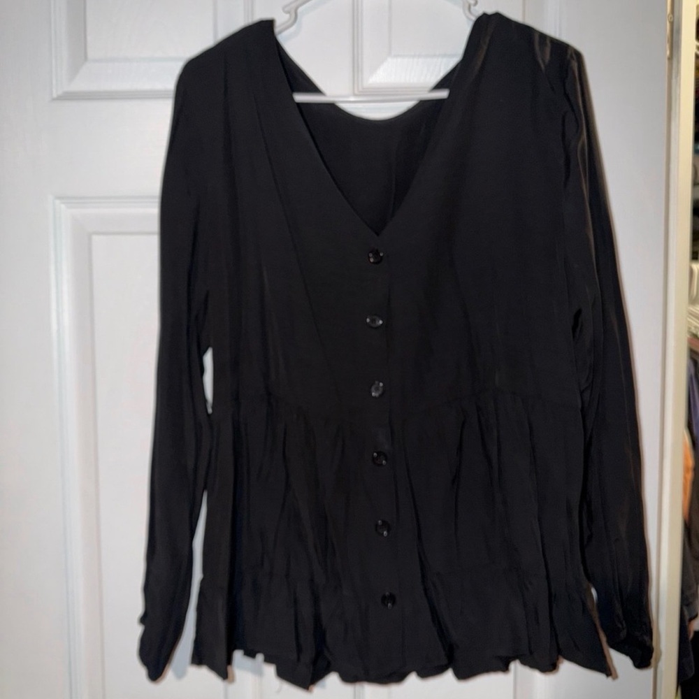 Elegant Black Button-Up Women's Top